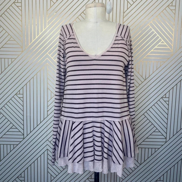 Free‎ People We the Free Tangerine Stripe Tee Sand - Picture 2 of 11